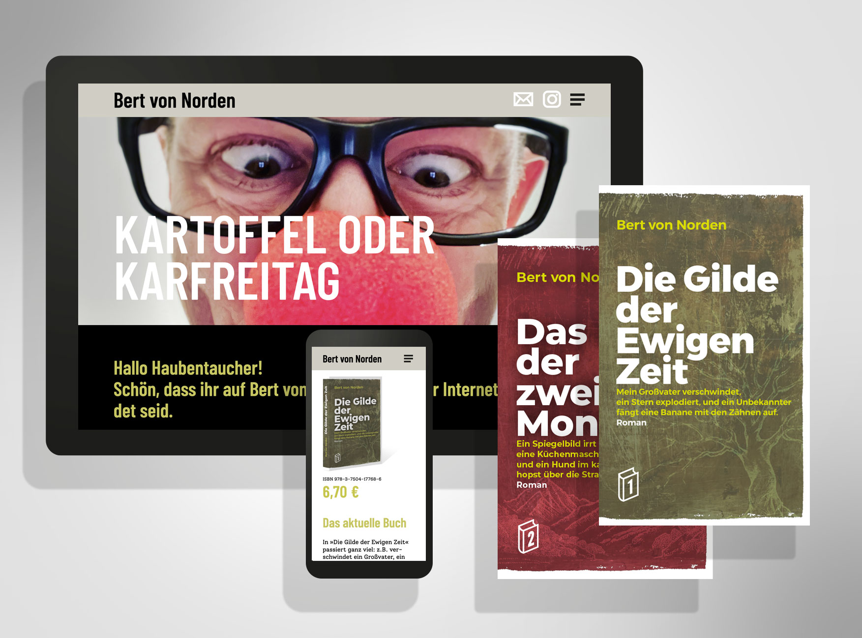 Internetauftritt und Buchcover Bert von Norden