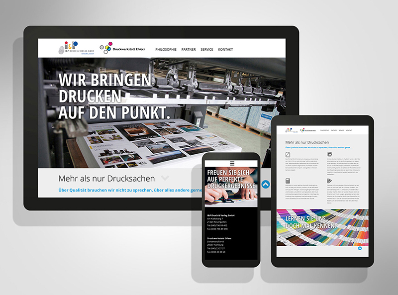 Internetauftritt der Druckerei I&P